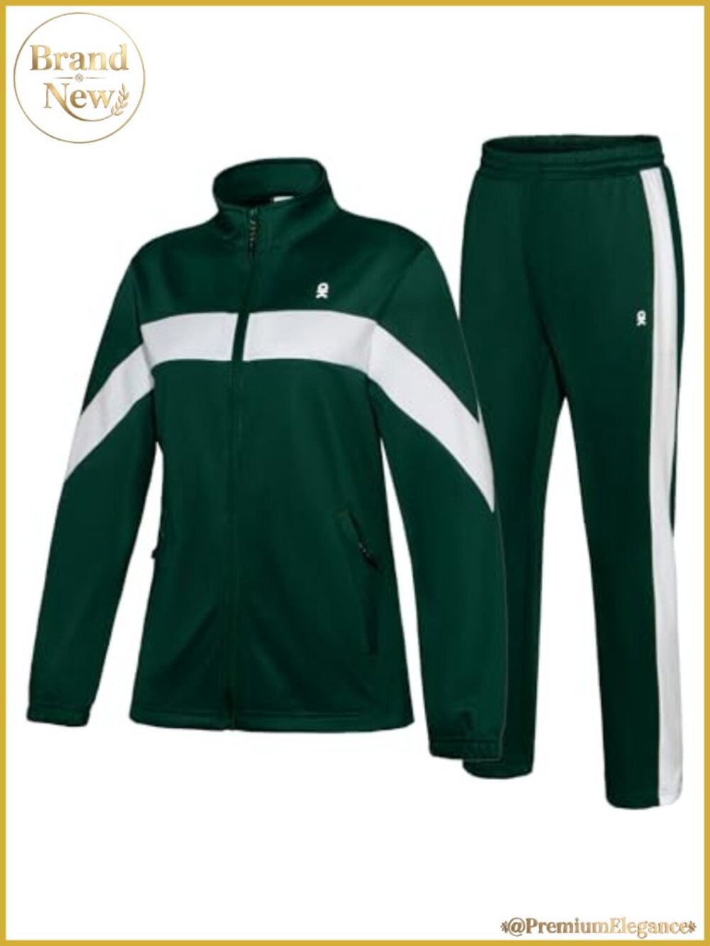 Women's 2-Piece Sweatsuit Set Full-Zip Jacket Jogger Pants Quick-Dry